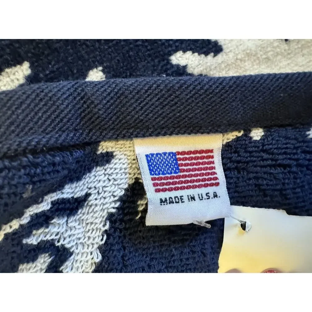 Ritz Carlton Naples florida beach Towel large  Lion Logo Navy Blue New Gift Rare